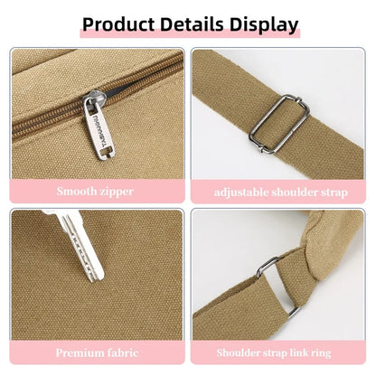 Men's Canvas Crossbody Bag – Multi-Pocket Travel Messenger