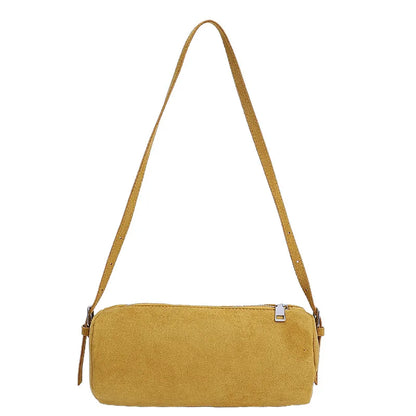 Suede Pillow Shoulder Bag Slouchy Hobo Crossbody Handbag