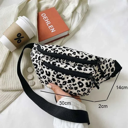Leopard Print Fanny Pack – Women's Flannel Waist Bag
