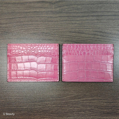 Crocodile Leather Slim Card Wallet – 4-Slot Credit Card Holder for Women