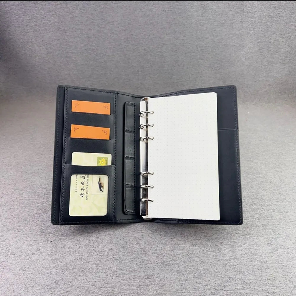 Genuine Crocodile Leather Planner Notebook & Card Holder