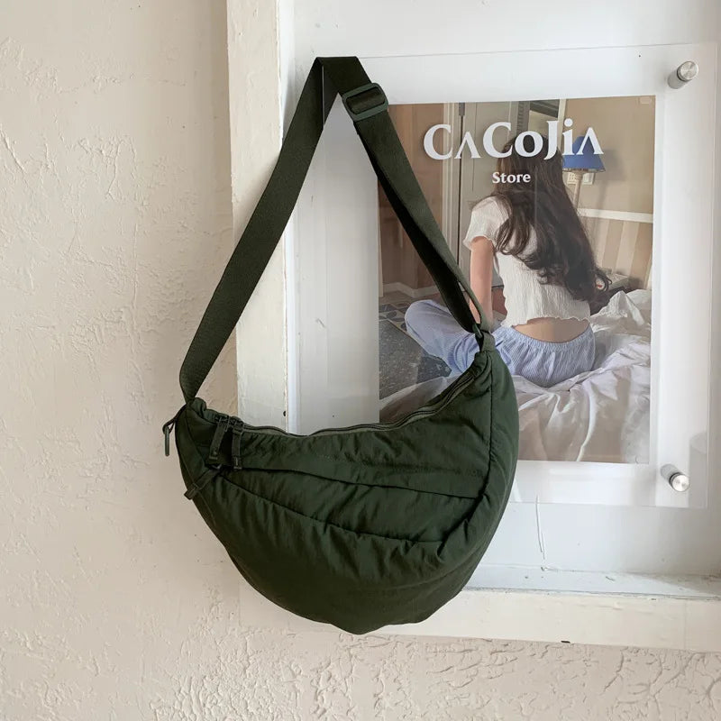 Lightweight Hobo Crossbody Bag – Casual Puffy Shoulder Bag