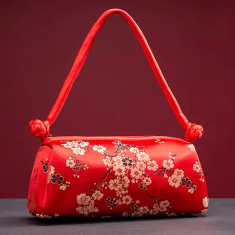 Chinese Silk Embroidered Handbag Women's Floral Tote