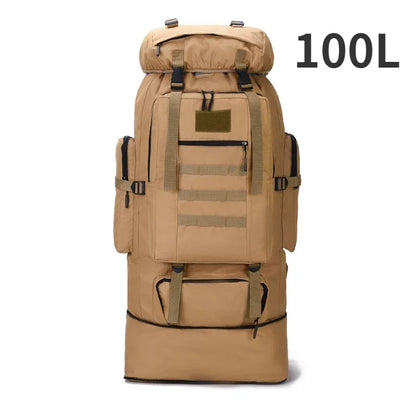 Tactical Mountaineering Backpack 80L/100L – Hiking & Camping Bag