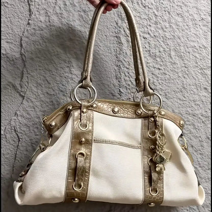Patchwork Shoulder Bag for Women – Chic Large Capacity Tote