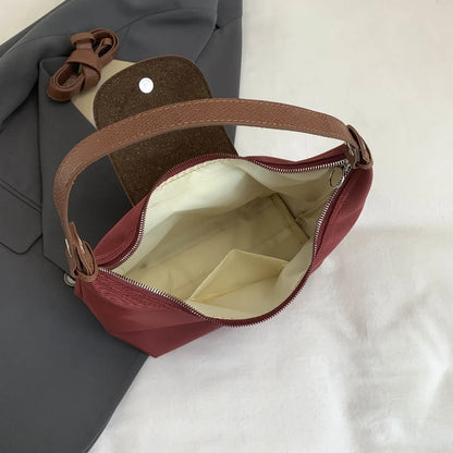 Slouchy Dumpling Shoulder Bag Women Retro Nylon Underarm Bag