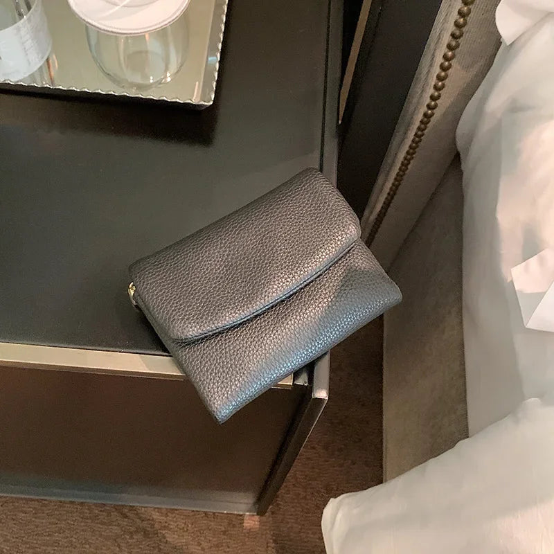 Leather Trifold Wallet for Women – Slim Card Holder Clutch Purse