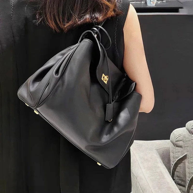Women's Genuine Leather Shoulder Bag – Luxury Cowhide Tote