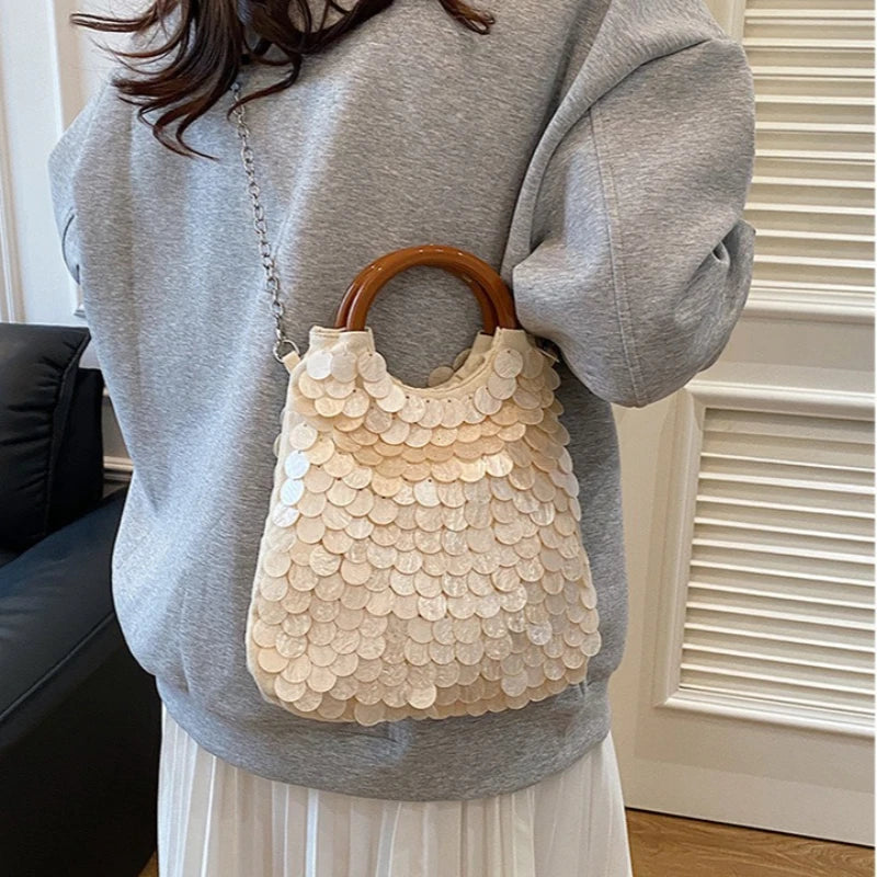 Seashell Beaded Shoulder Bag – Luxury Mermaid Crossbody