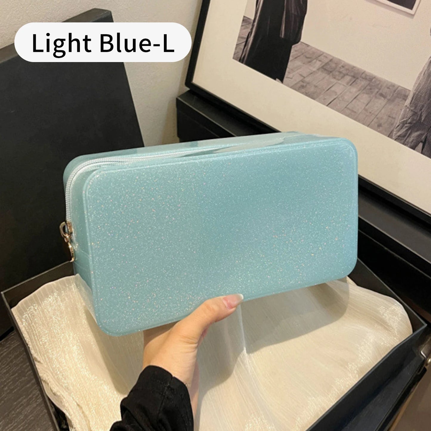 Large Capacity Waterproof Cosmetic Bag – PVC Travel Toiletry Organizer