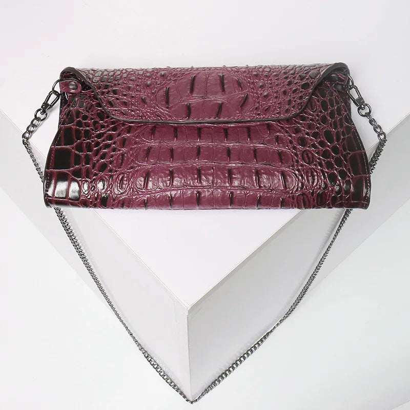 Crocodile Pattern Clutch Envelope Bag for Women