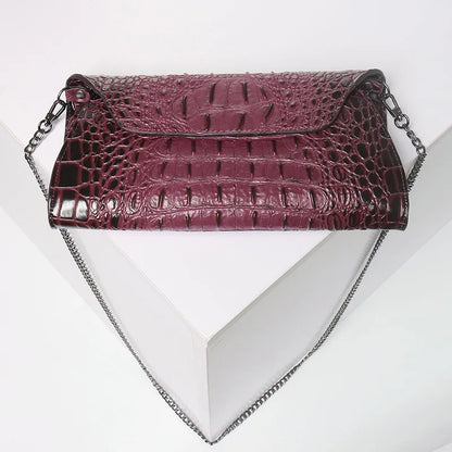 Crocodile Pattern Clutch Envelope Bag for Women