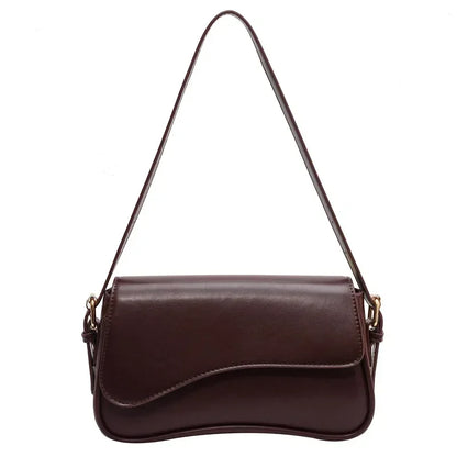 Vintage Leather Crossbody Bags Women Designer Female Small Flap Shoulder Underarm Bag Armpit