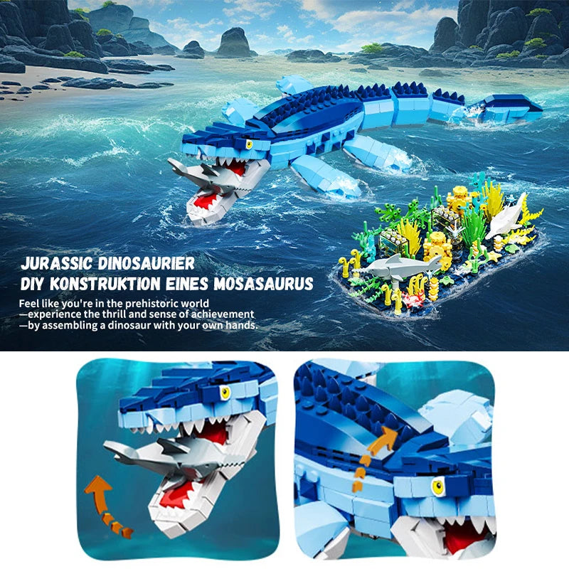 Mosasaurus Building Blocks Set – 787pcs Deep Sea Dinosaur Model Kit