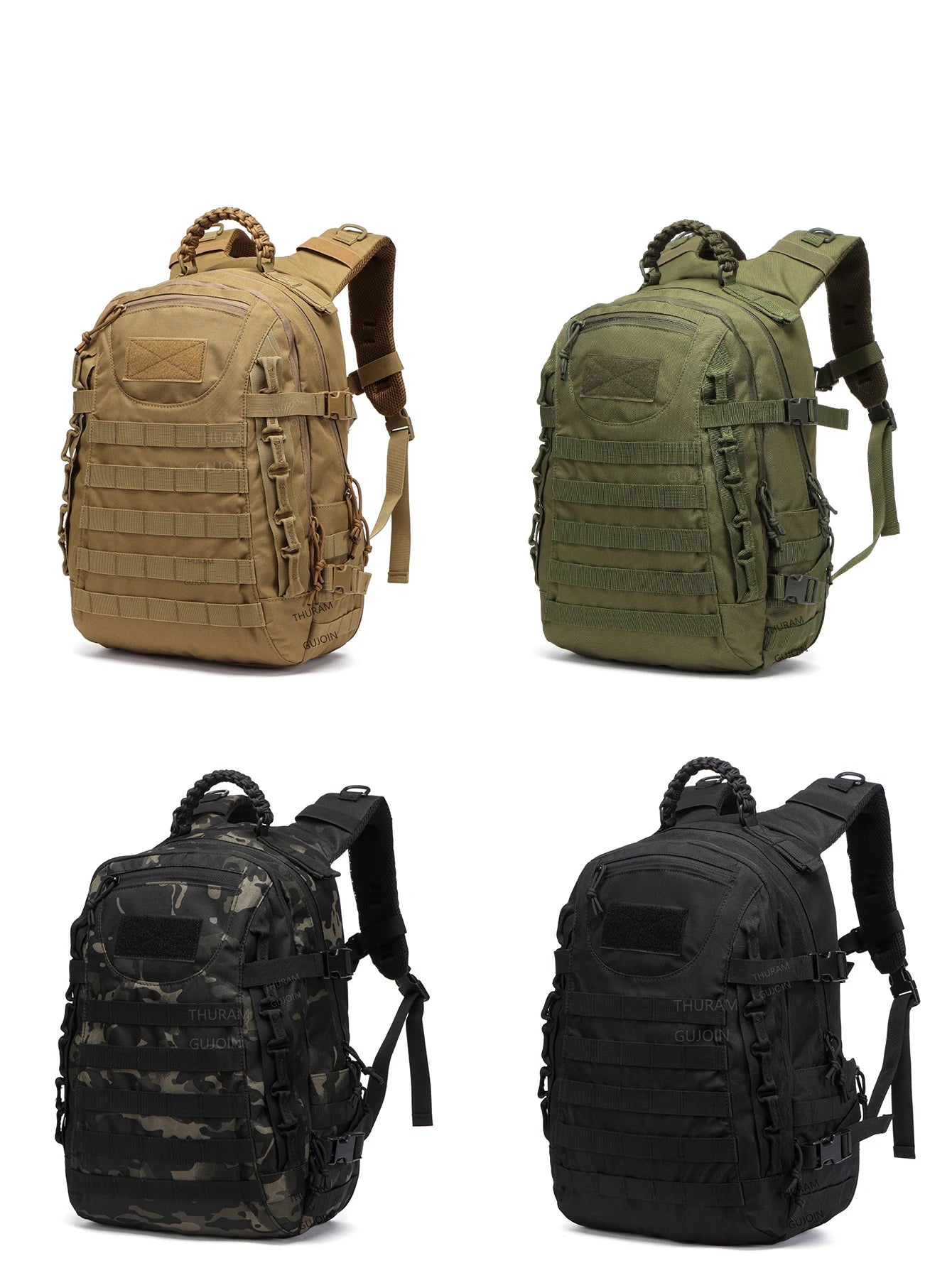 Tactical Backpack 38L - Waterproof Hiking & Camping Travel Bag