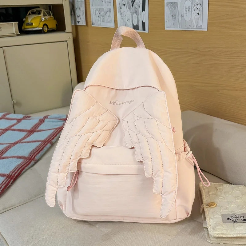 Y2K Angel Wing Canvas Backpack for Women