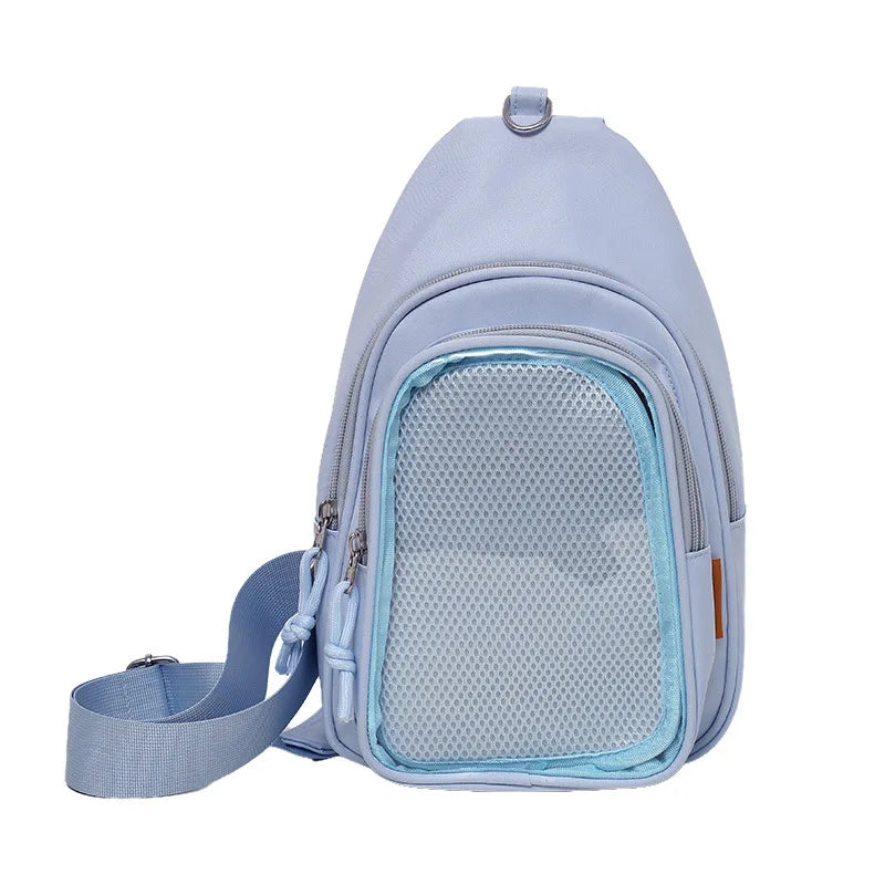 Kawaii Ita Sling Bag – Nylon Crossbody with Display Window