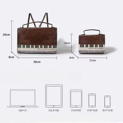 Piano Keyboard Crossbody Bag – Vintage Y2K Shoulder Bag for Women