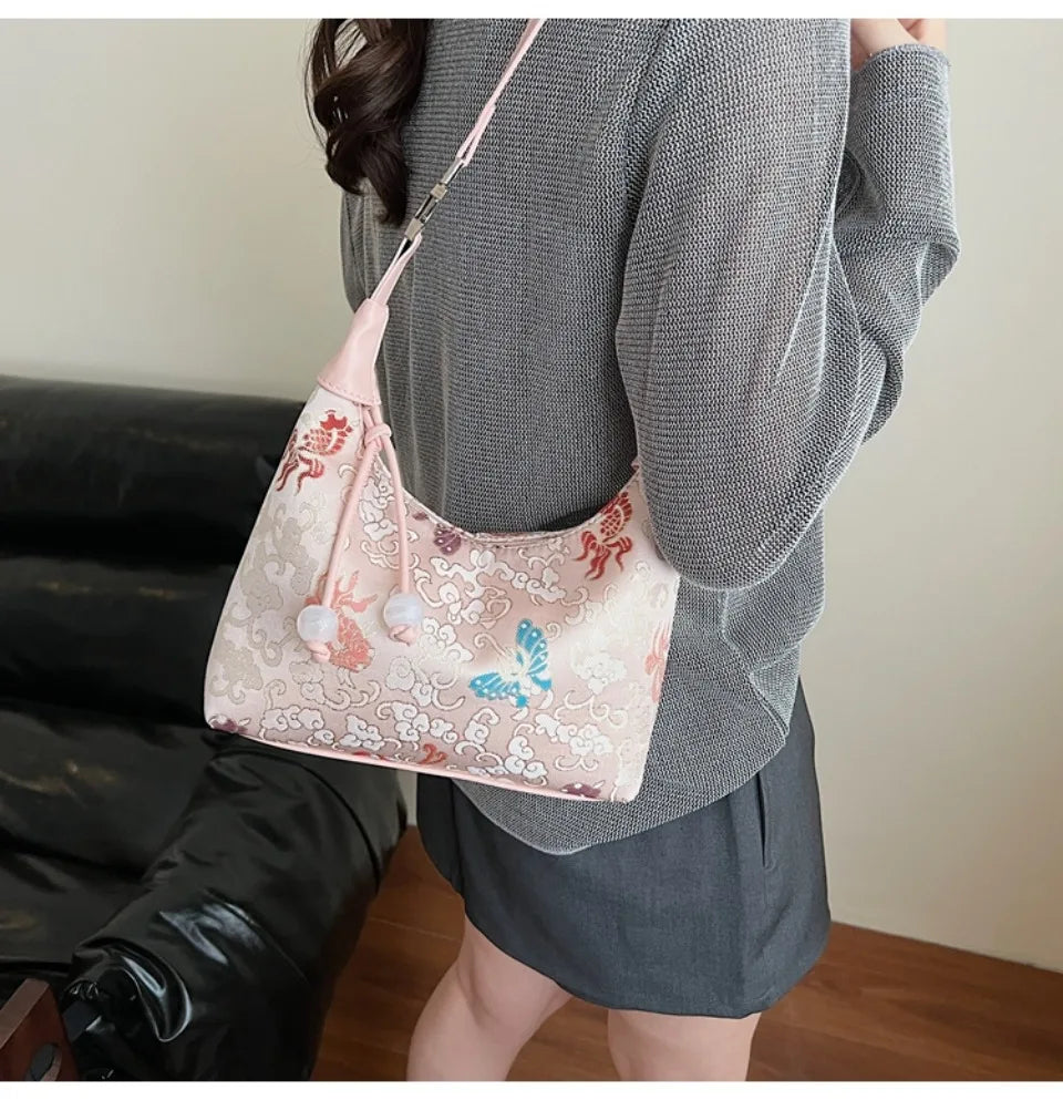Chinese Brocade Silk Handbag – Women's Embroidered Crossbody Purse