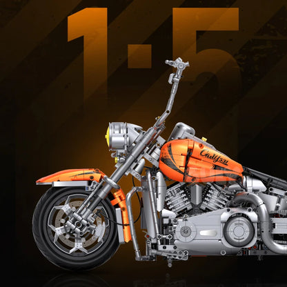 MOC Cruiser Motorcycle Building Block Set – 1:5 Scale, 2392 Pieces