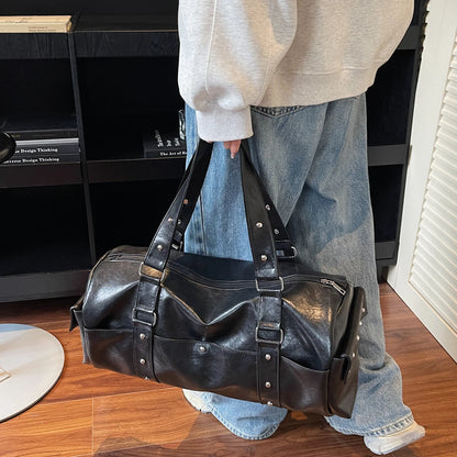 Leather Gym Bag – Men's Large Travel Duffel Bag for Outdoor & Sport