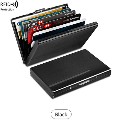 RFID Blocking Metal Card Holder – Ultra-Thin Stainless Steel Wallet for Men & Women