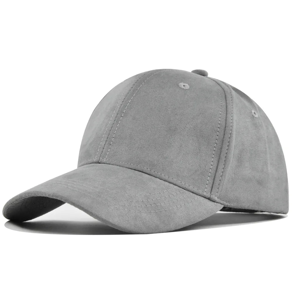 Suede Baseball Cap – Snapback Adjustable Dad Hat for Men & Women