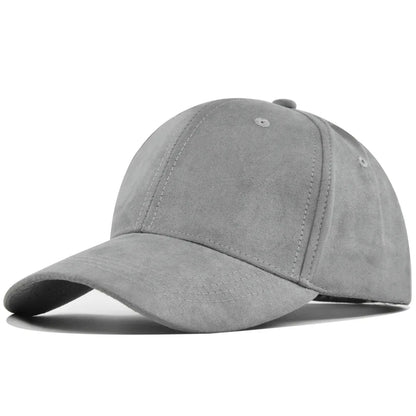 Suede Baseball Cap – Snapback Adjustable Dad Hat for Men & Women