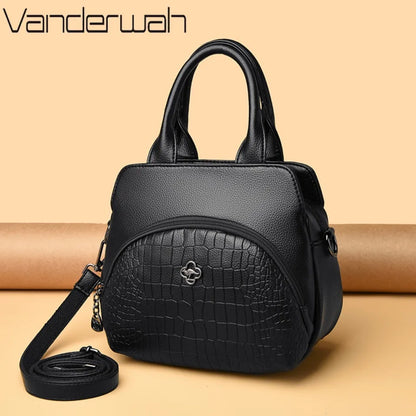 PU Leather Top Handle Handbag – Women's Large Crossbody Shoulder Bag