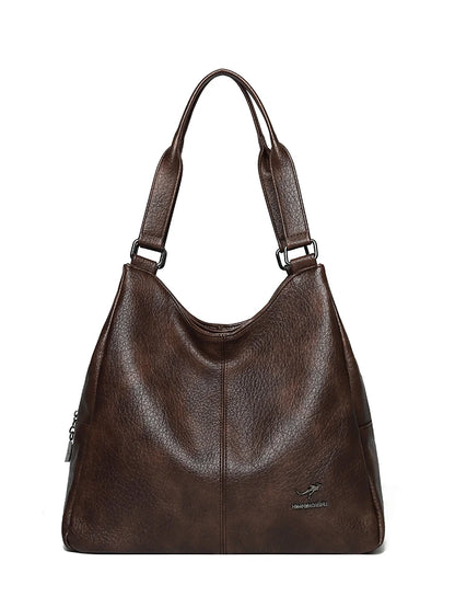 3-Layer Soft Leather Hobo Tote Bag for Women – Large Shoulder Handbag