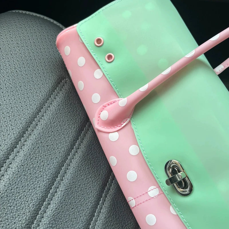 Polka Dot Colorblock Jelly Shoulder Bag for Women