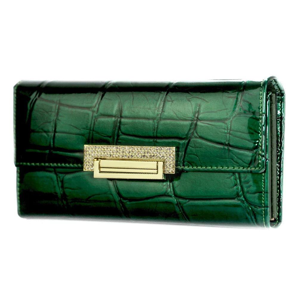 Luxury Stone Pattern Women's Long Leather Wallet