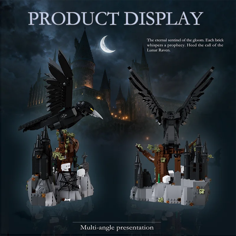 Lunar Raven Building Blocks Set – Dark Crow MOC Model