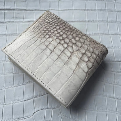 Crocodile Leather Bifold Wallet – Himalayan White