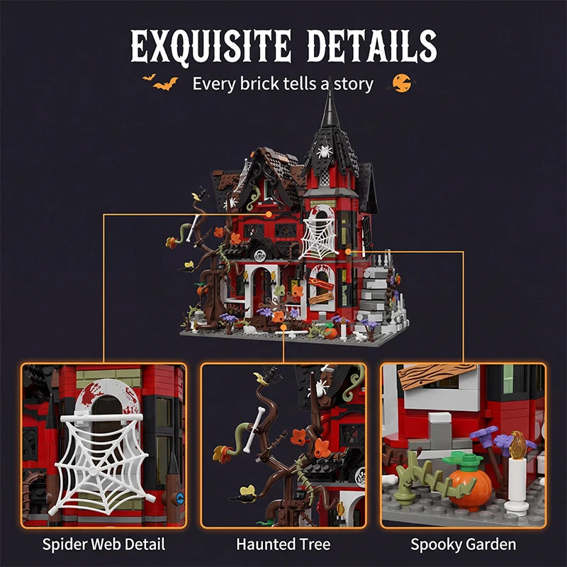 Halloween Spooky House Building Blocks Set – 1249pcs MOC Haunted Mansion