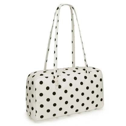 Nylon Shoulder Bag – Polka Dot & Leopard Print Tote for Women