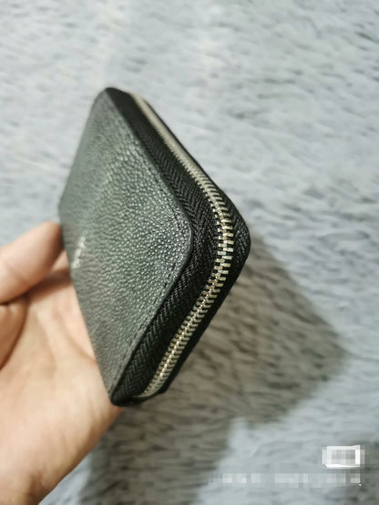 Snake Leather Men's Small Zip Wallet & Coin Purse with Card Holder