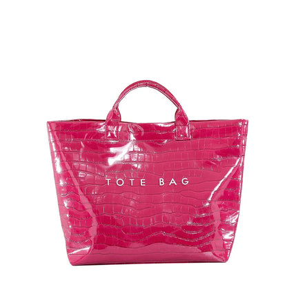 Crocodile Embossed Tote Bag – Large Capacity Luxury Hobo Handbag for Women