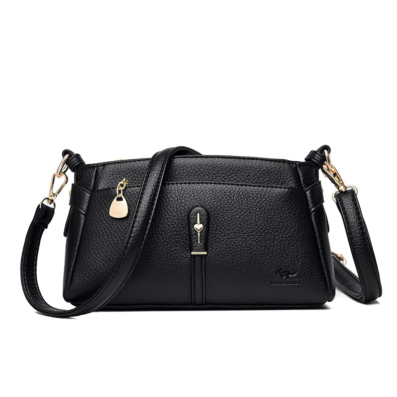 Soft Leather Shoulder Bag for Women – Luxury Crossbody Messenger Purse