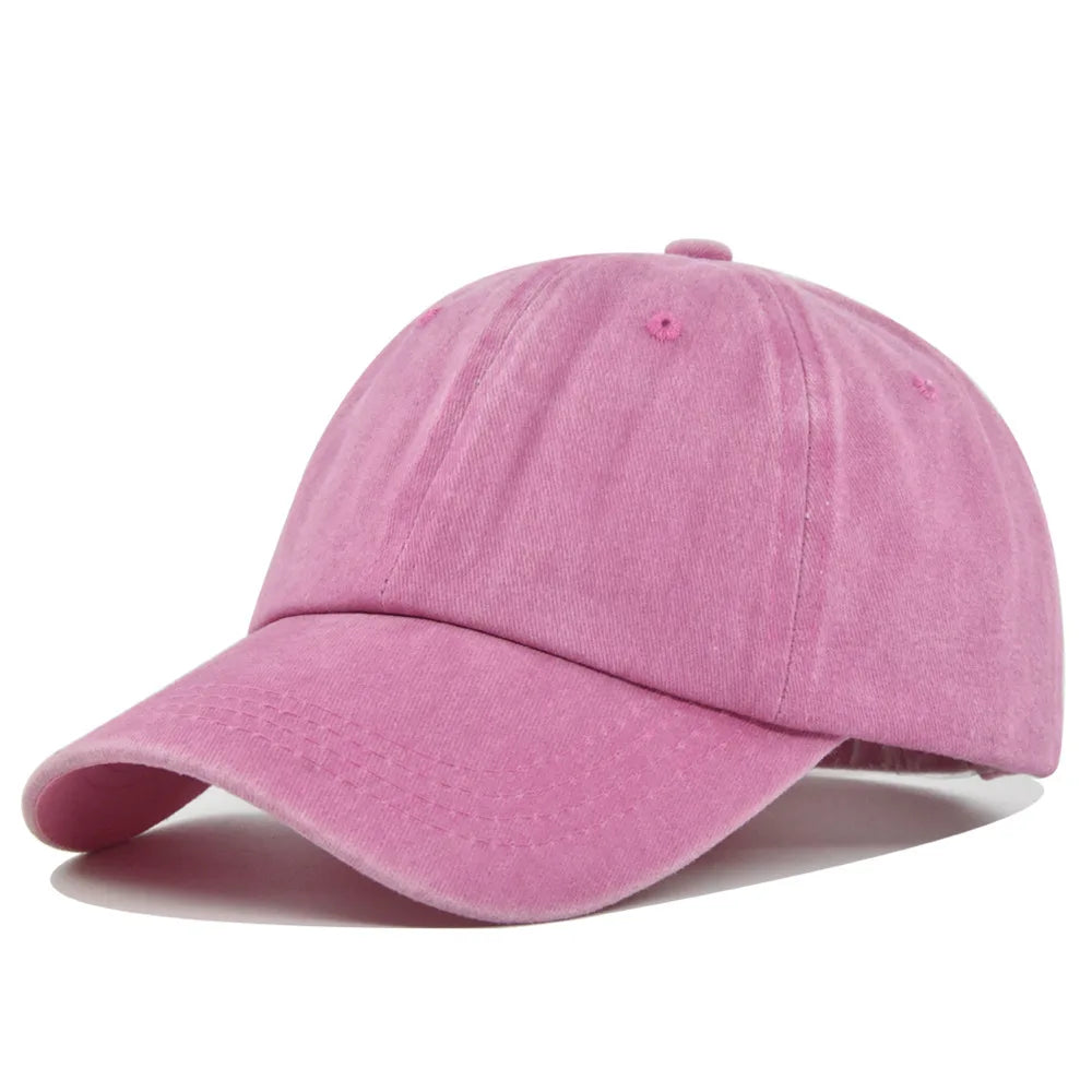 Solid Color Washed Cotton Baseball Cap – Unisex Dad Hat