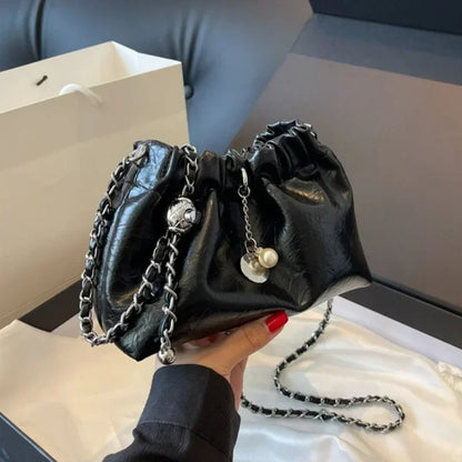 Y2K Crocodile Pattern Chain Shoulder Bag – Mini Crossbody Purse