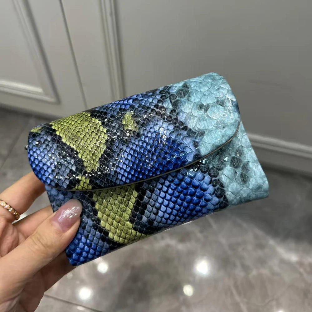 Python Pattern Leather Short Wallet for Women