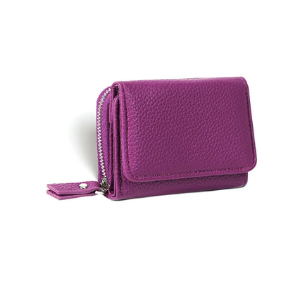 PU Leather Short Wallet for Women – Lychee Texture Multi-Card Organizer
