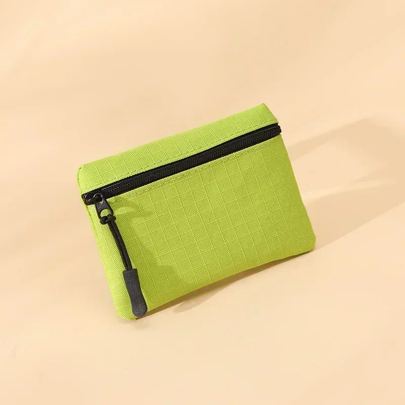 Canvas Mini Coin Purse – Zipper Pouch for Keys, Cards & Cash