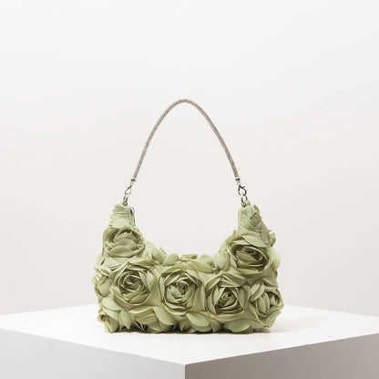 3D Rose Floral Shoulder Bag for Women – Party & Gala