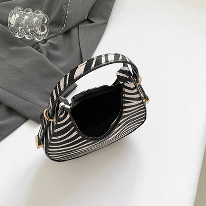 Animal Print Crescent Shoulder Bag for Women – Cow & Leopard