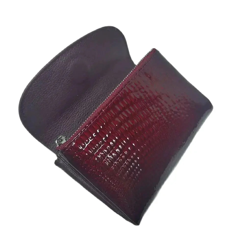 Crocodile Pattern Genuine Leather Women's Short Wallet