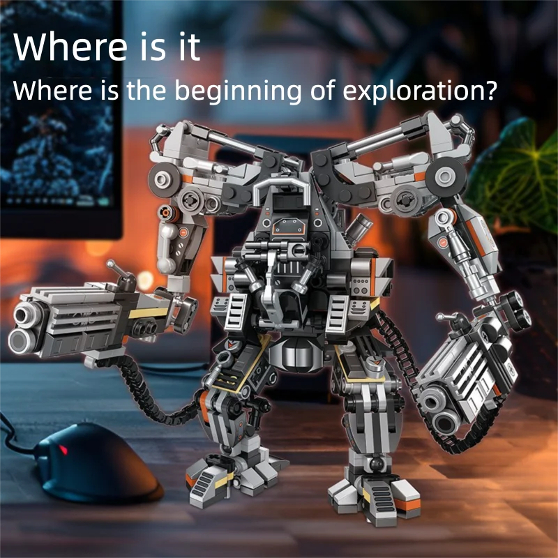 Sci-Fi Robot Mecha MOC Building Set – Action Bricks Toy
