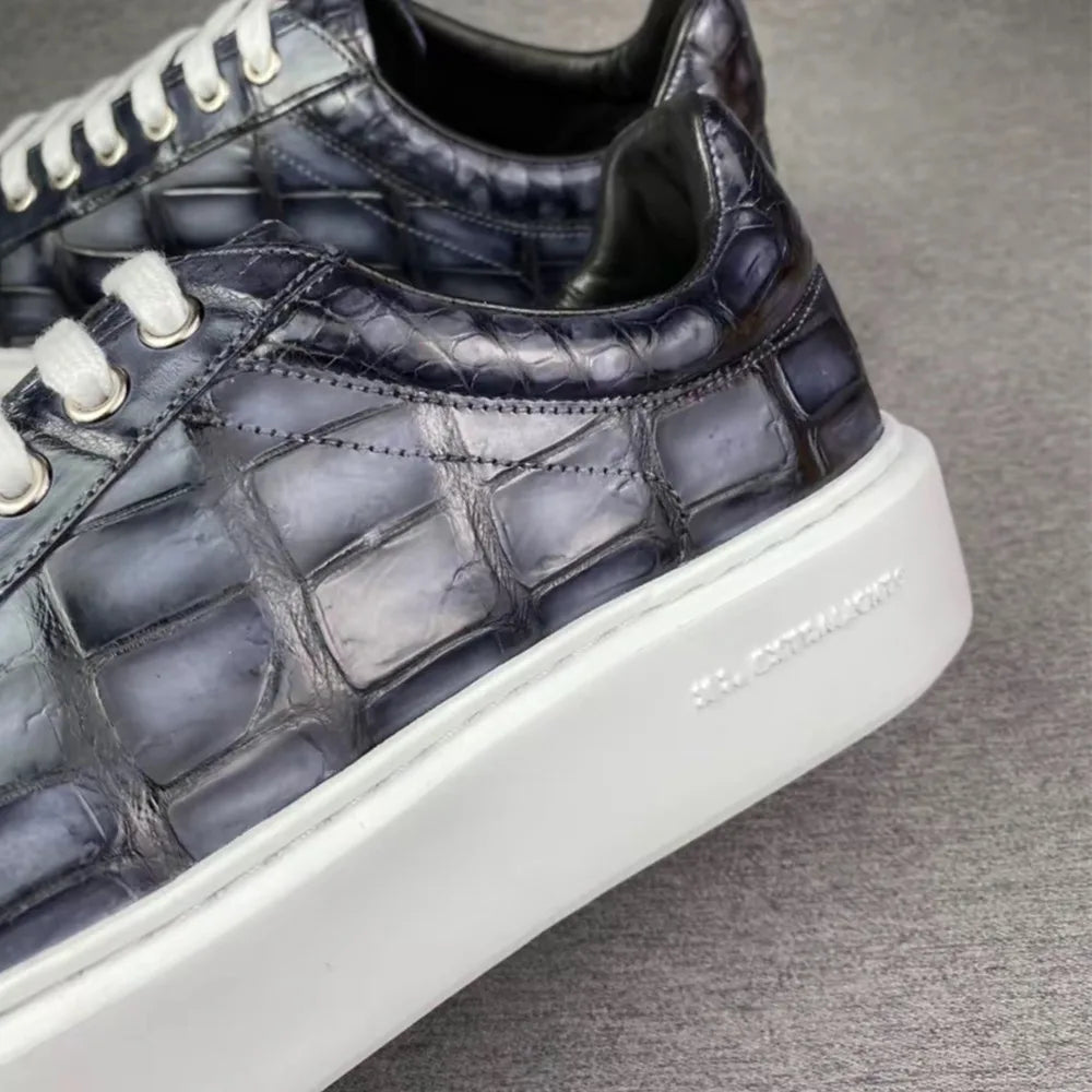 Crocodile Leather Men's Sneakers – Luxury Casual Shoes