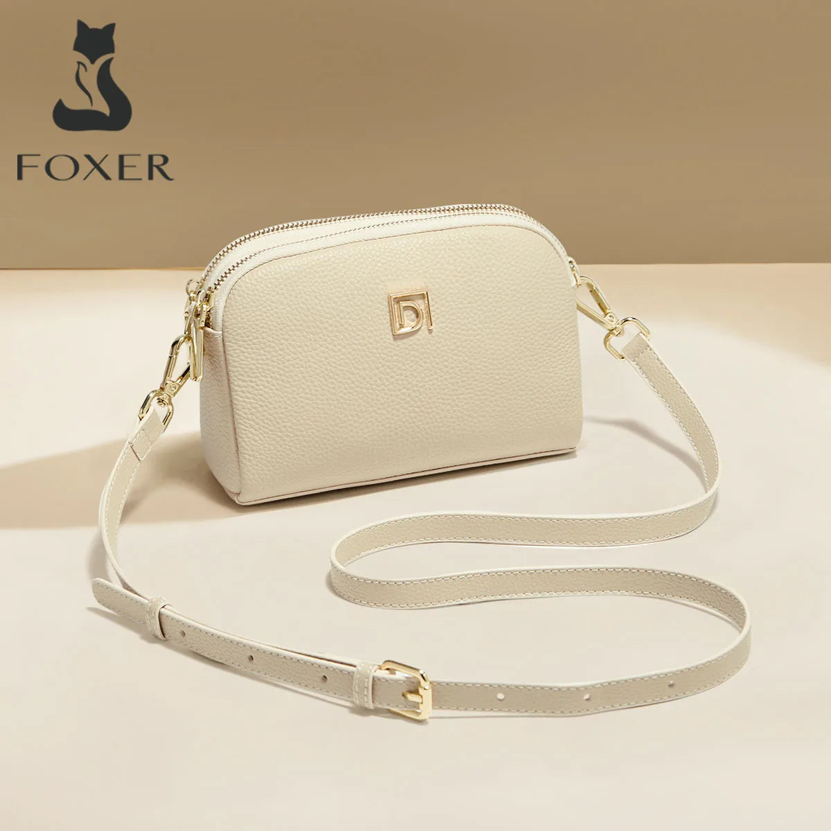 Foxer Lady S Shoulder Bag Genuine Leather Casual Crossbody Solid Commute Mother Day Gift